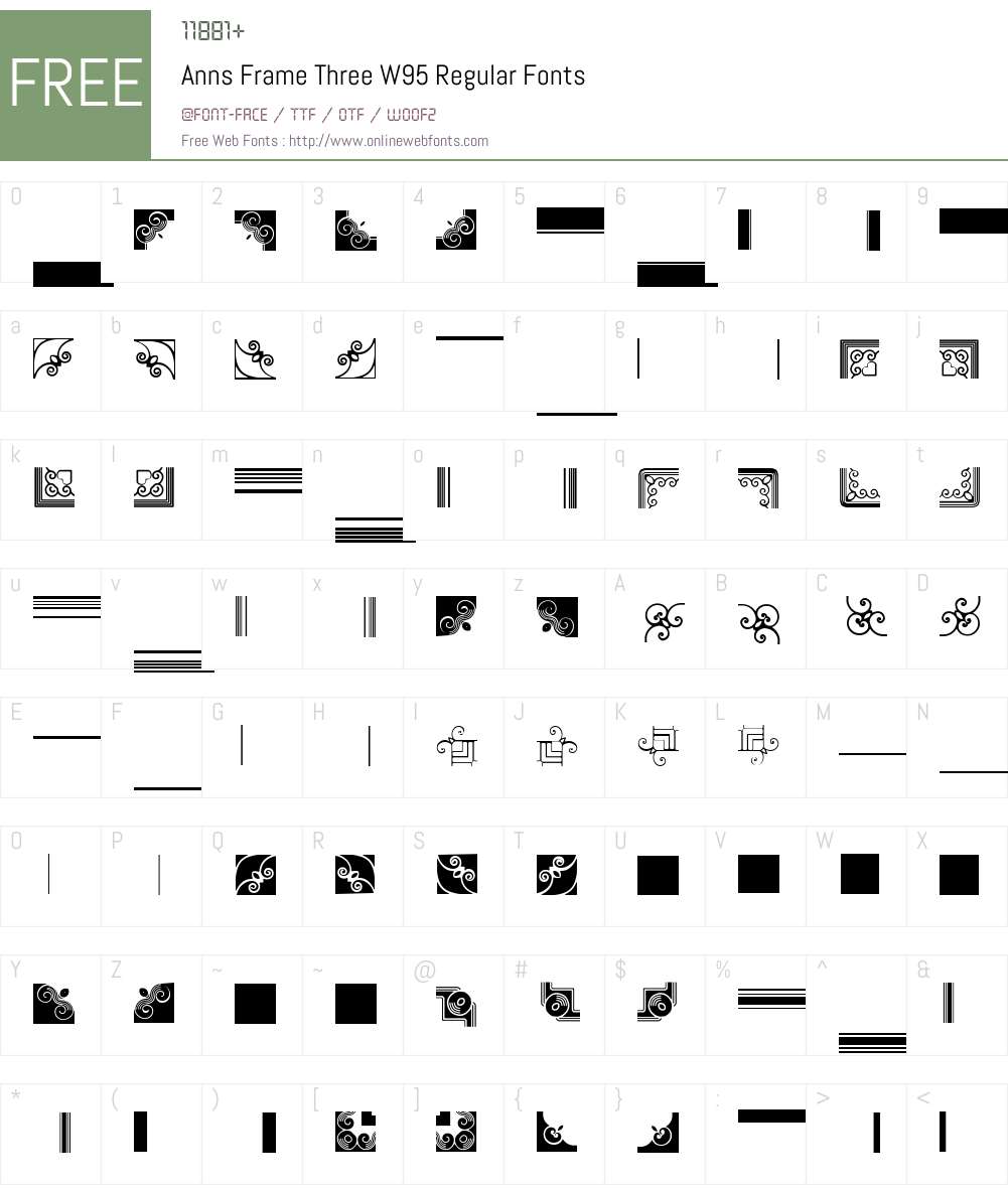 Ann's Frame Three Font Screenshots
