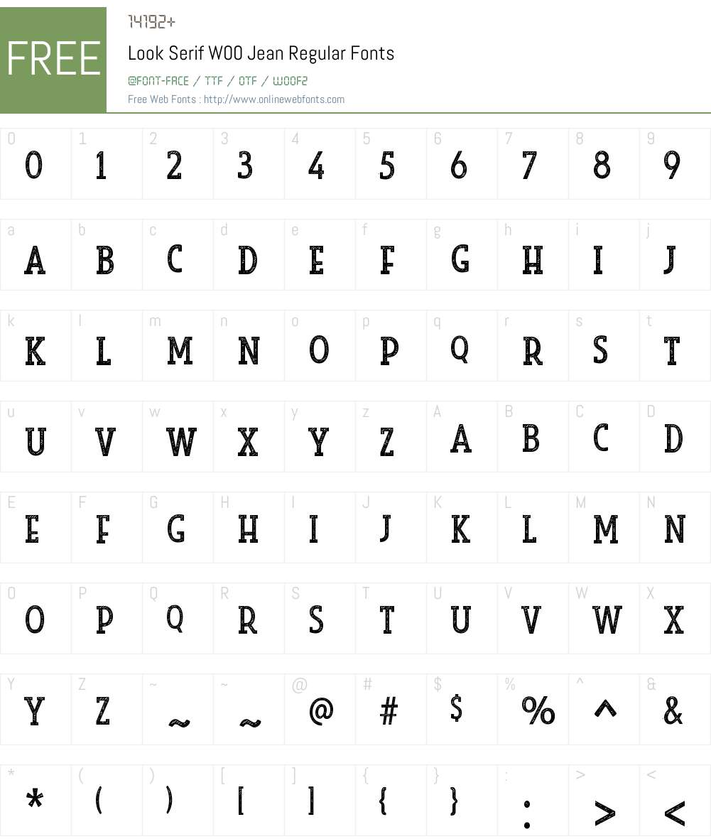 LookSerifW00-JeanRegular Font Screenshots