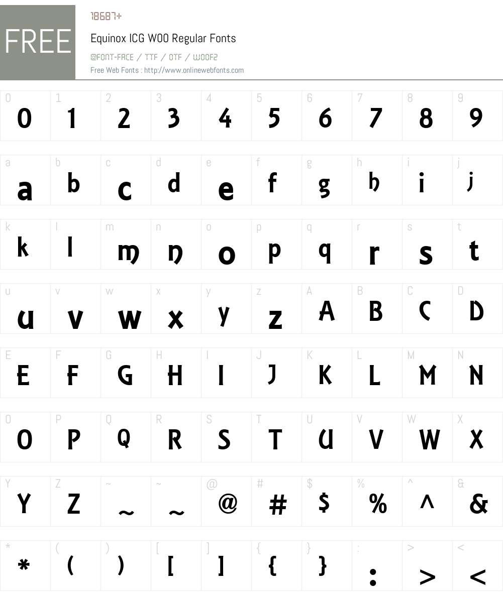 Equinox ICG Font Screenshots