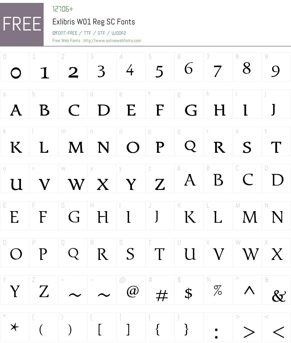 ExlibrisW01-RegSC Font Screenshots