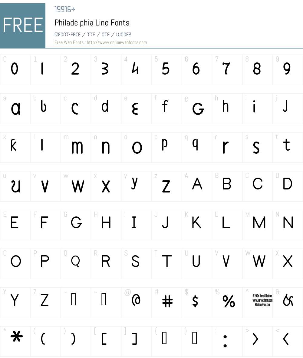 Philadelphia Line Font Screenshots