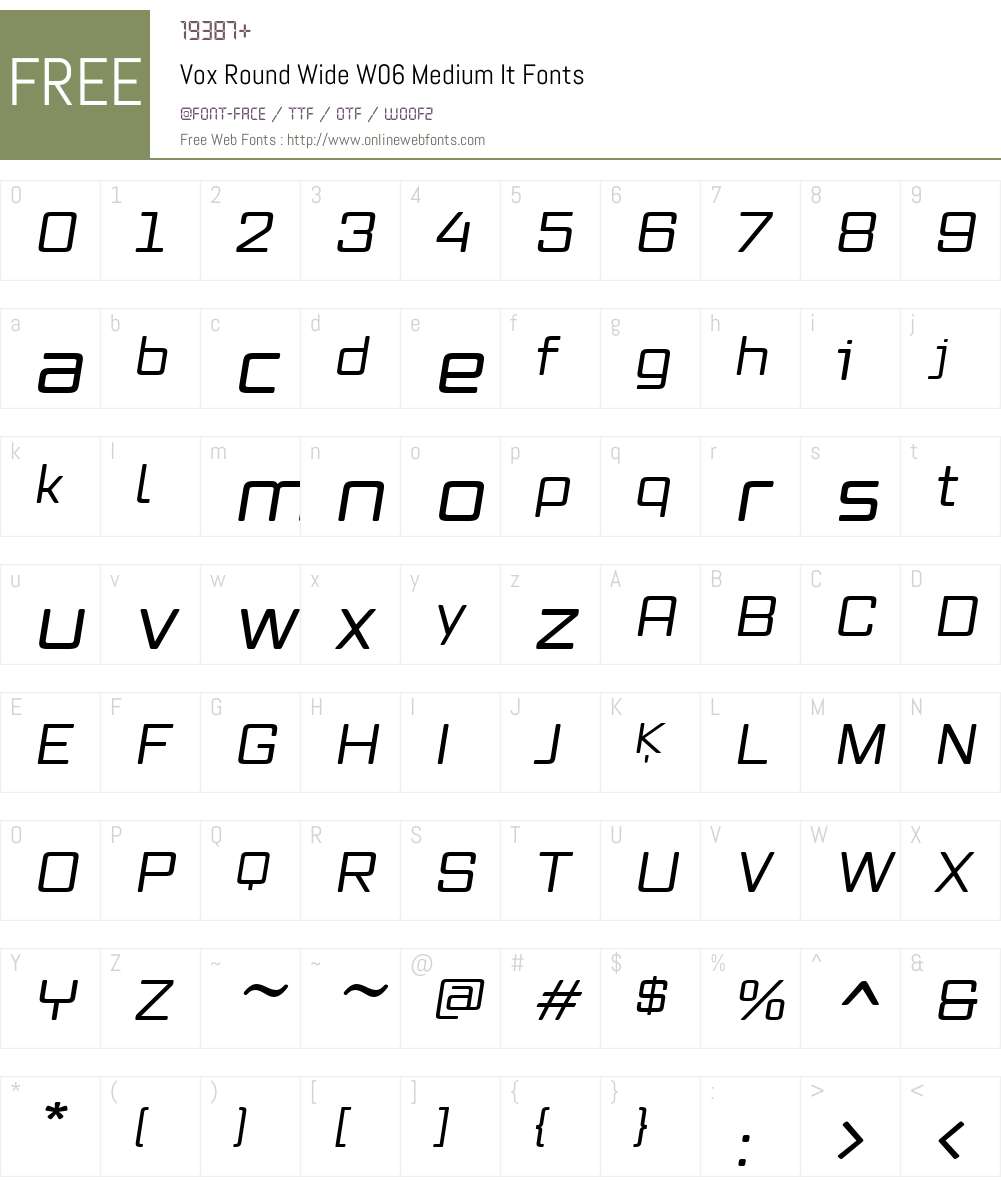 Vox Round Font Screenshots