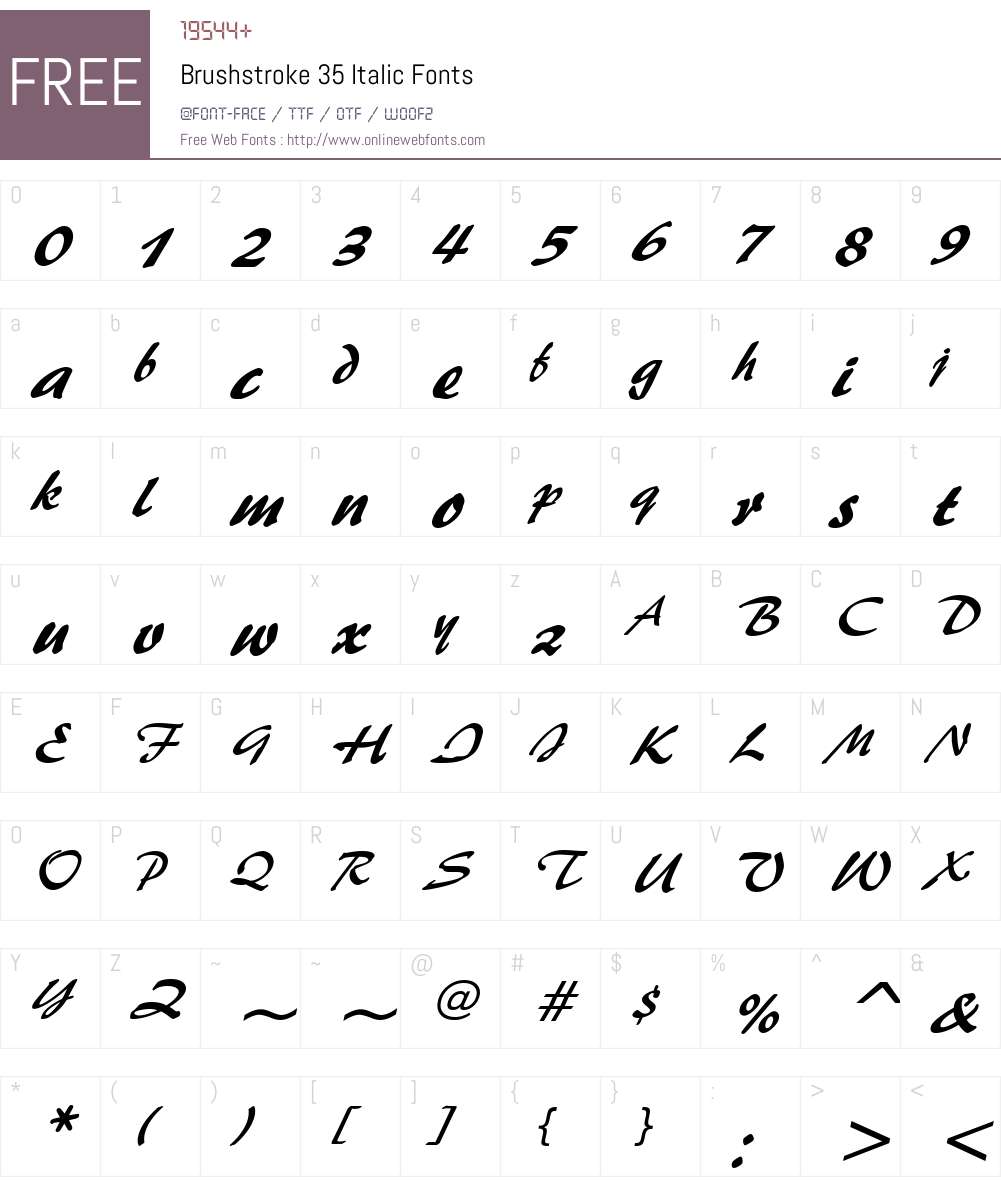 Brushstroke 35 Font Screenshots