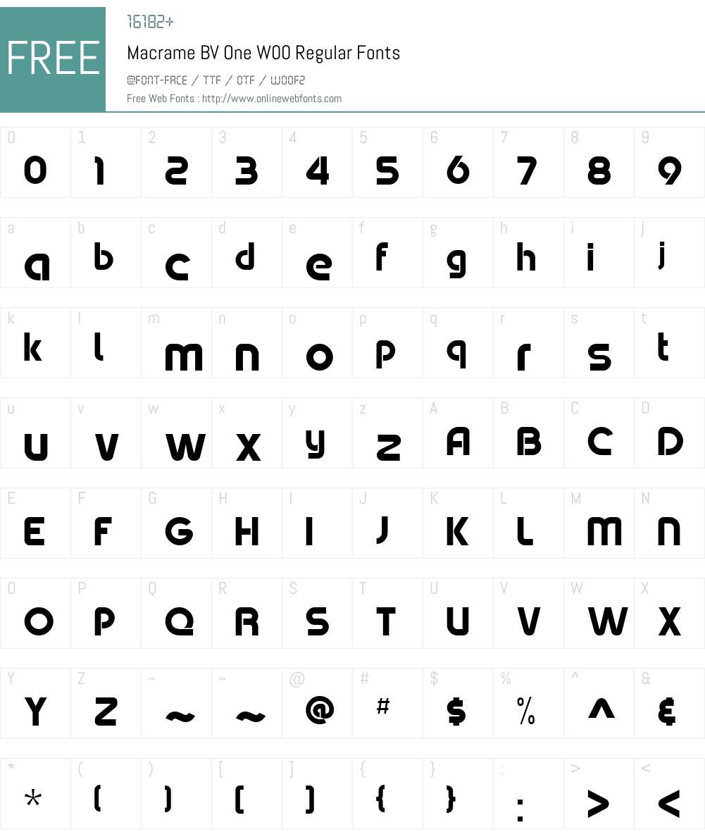 Macrame BV One Font Screenshots