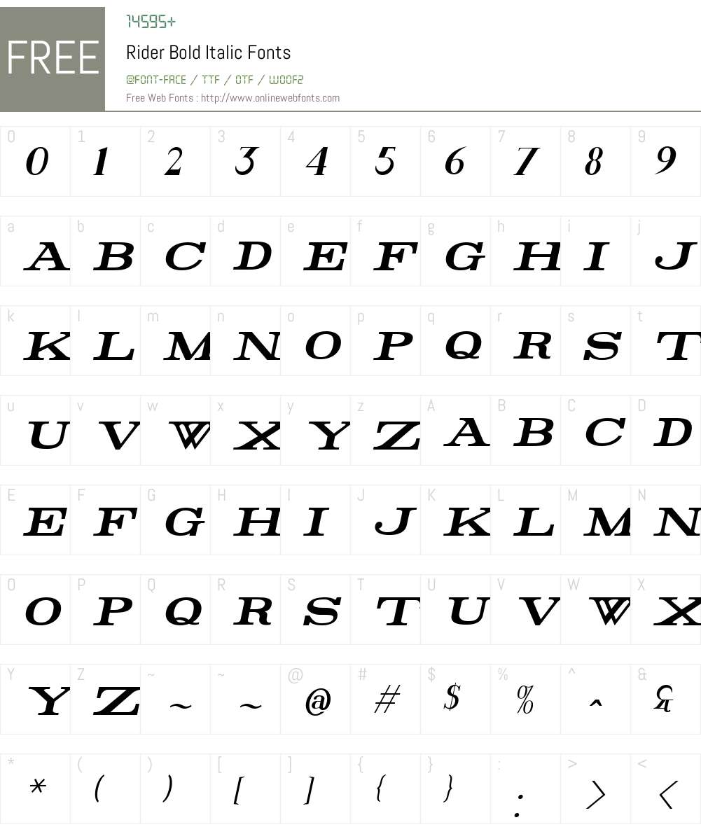Rider Font Screenshots