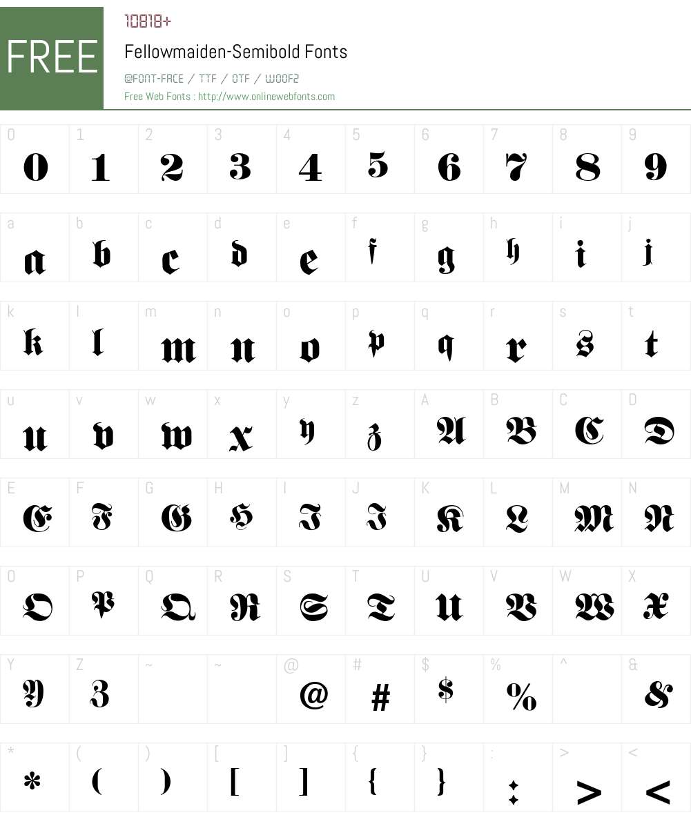 Fellowmaiden-Semibold Font Screenshots