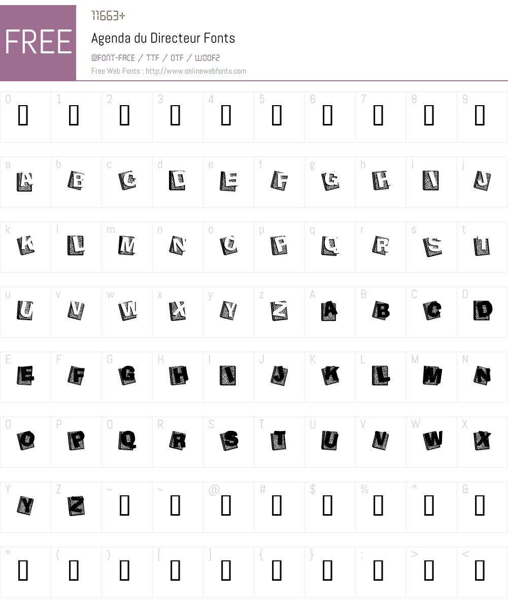 Agenda du Directeur Font Screenshots