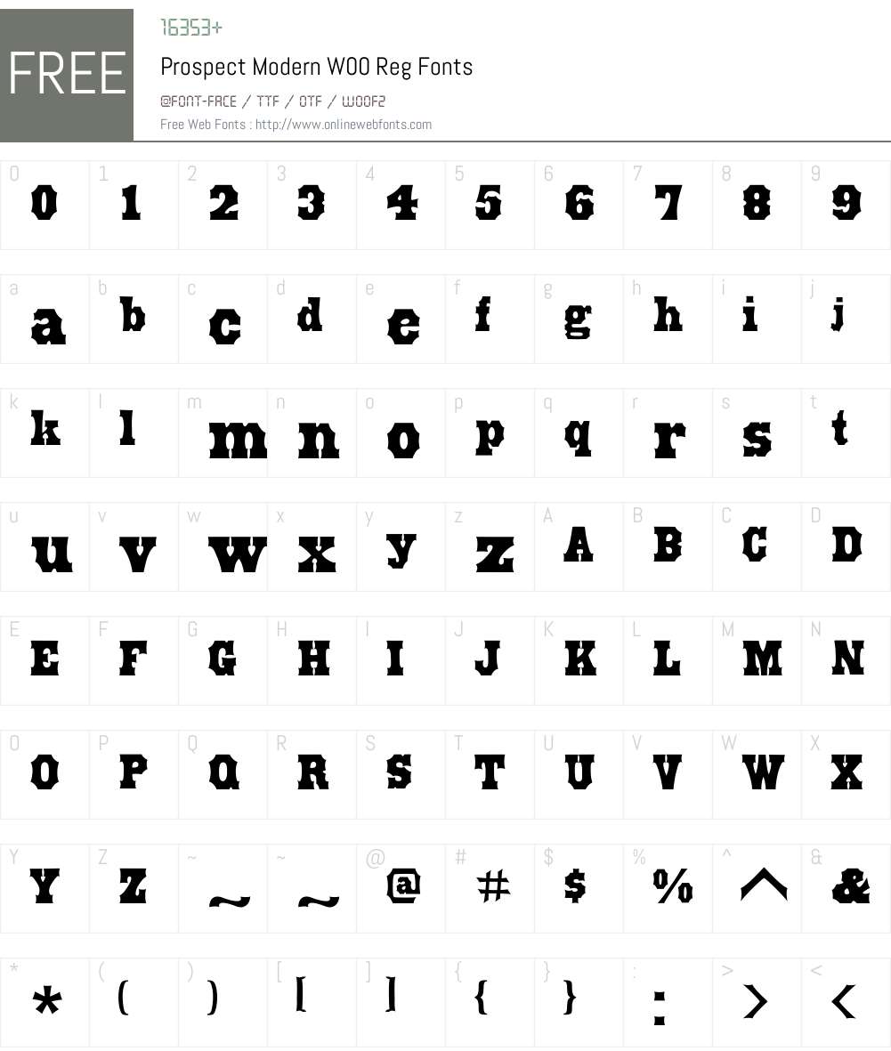 ProspectModernW00-Reg Font Screenshots