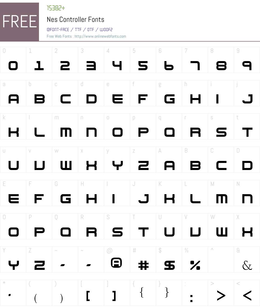 Nes Controller Font Screenshots