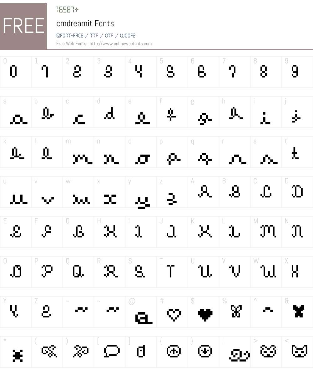 cmdreamit Font Screenshots