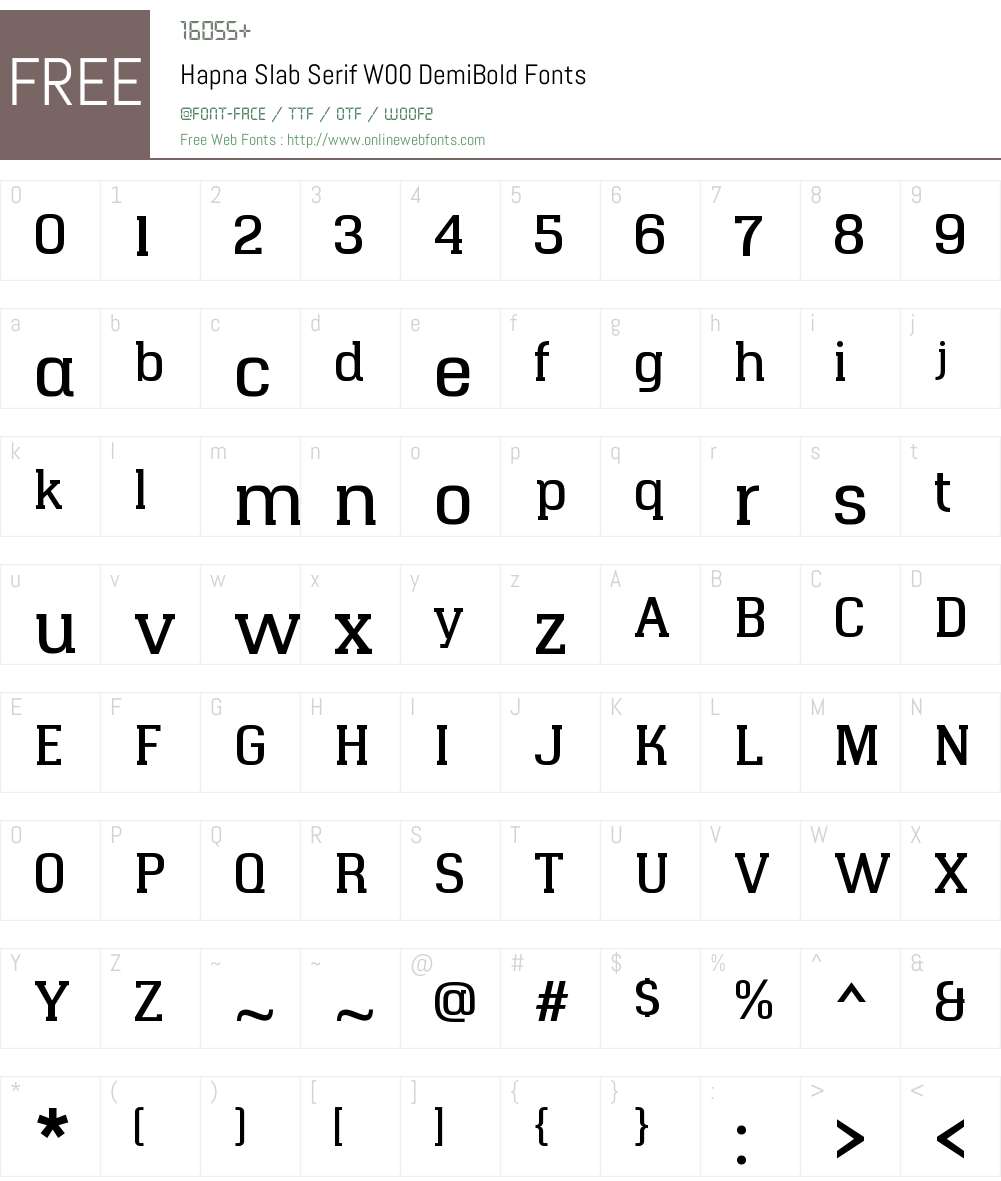 HapnaSlabSerifW00-DemiBold Font Screenshots