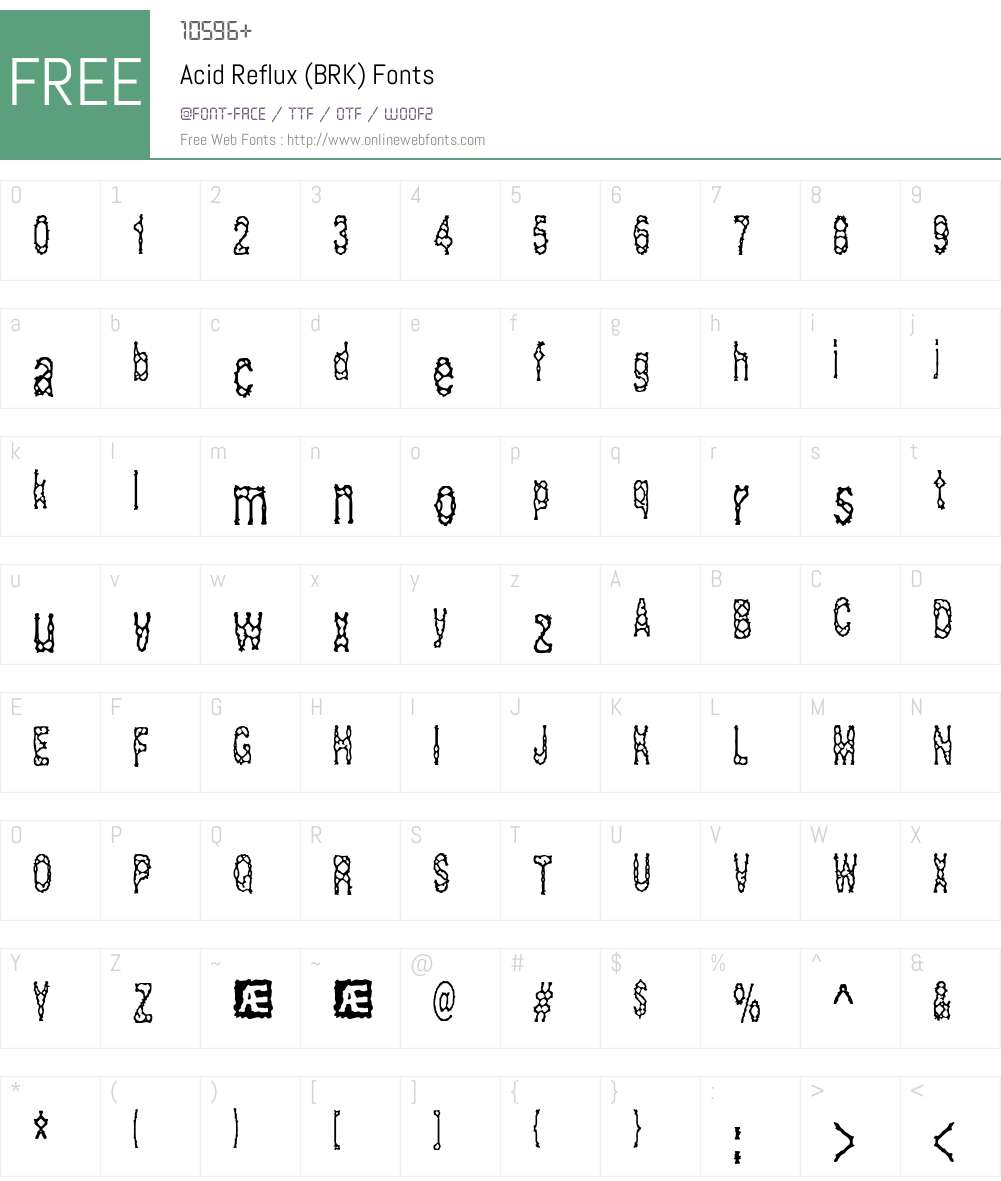 Acid Reflux (BRK) Font Screenshots