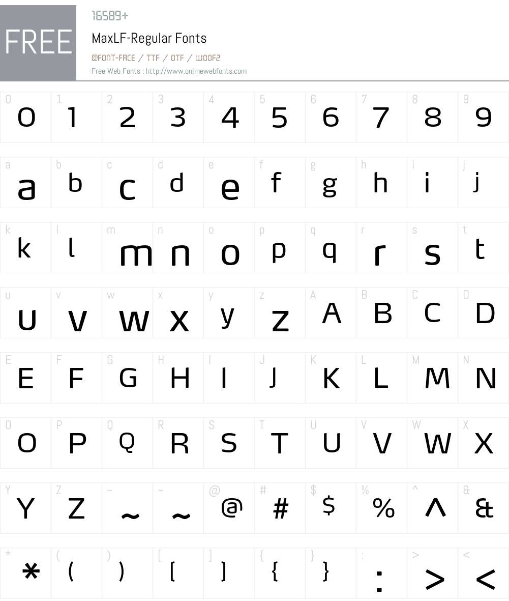 MaxLF-Regular Font Screenshots