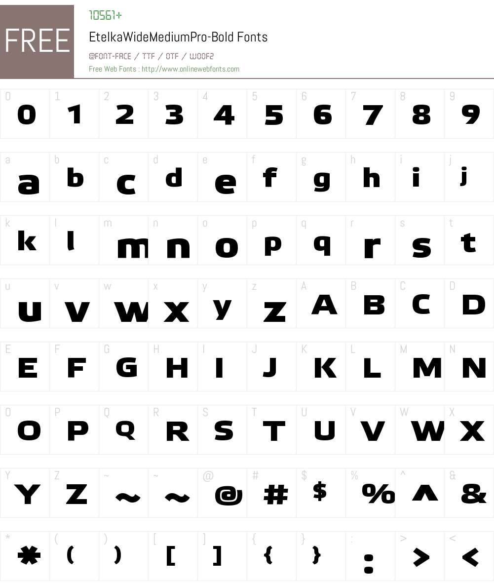 Etelka Wide Medium Pro Font Screenshots