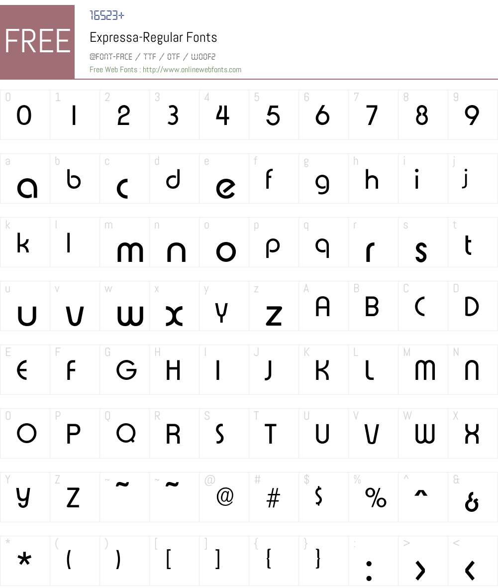 Expressa-Regular Font Screenshots
