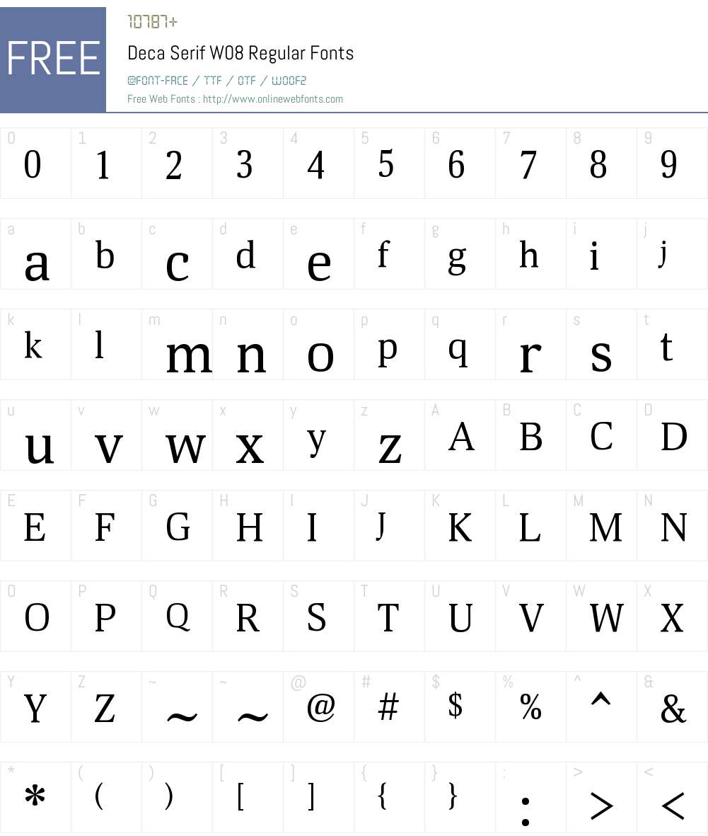 Deca Serif Font Screenshots