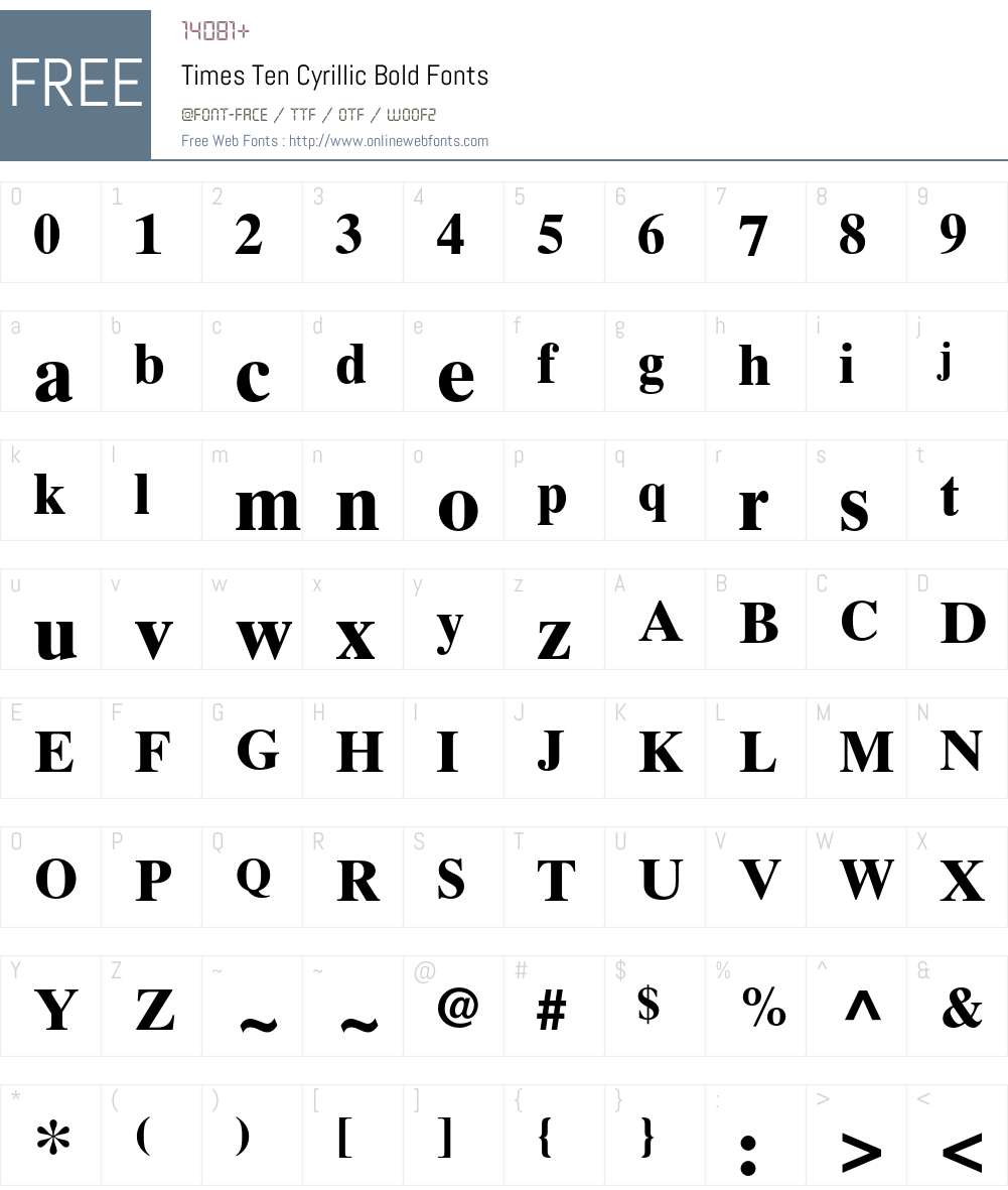 Times Ten Cyrillic Font Screenshots