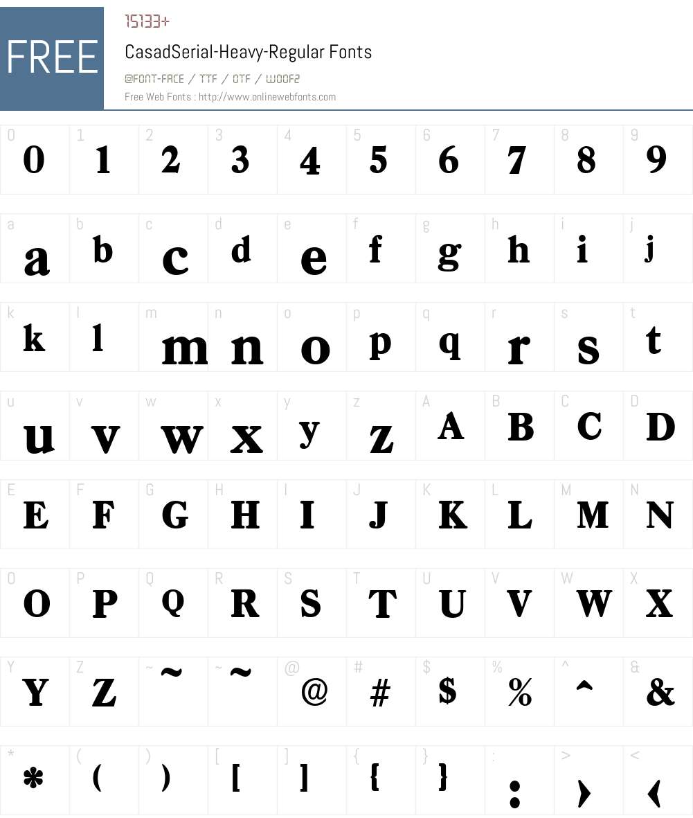 CasadSerial-Heavy Font Screenshots