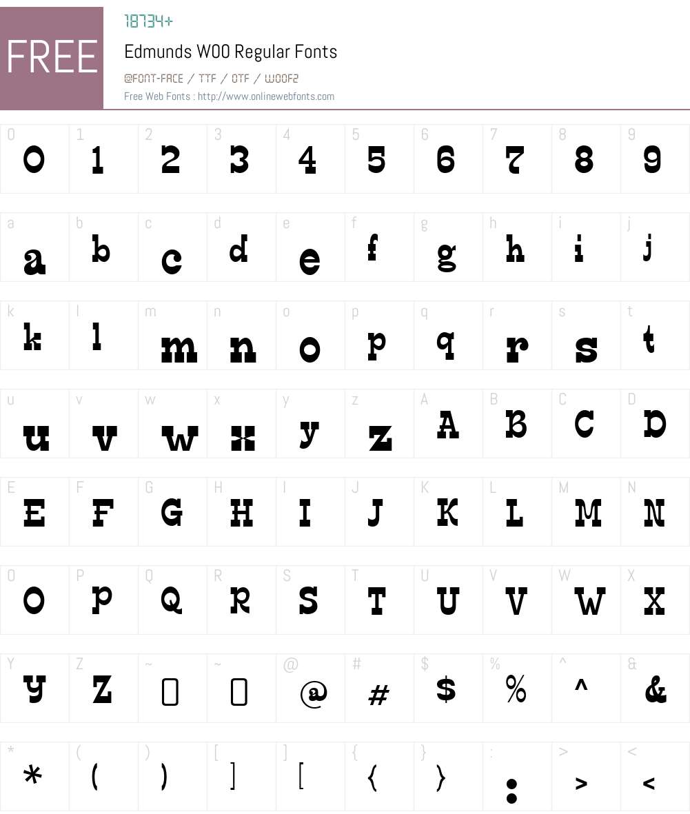 EdmundsW00-Regular Font Screenshots