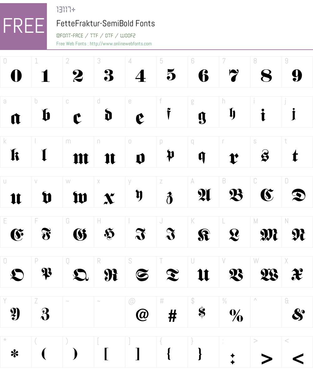FetteFraktur-SemiBold Font Screenshots