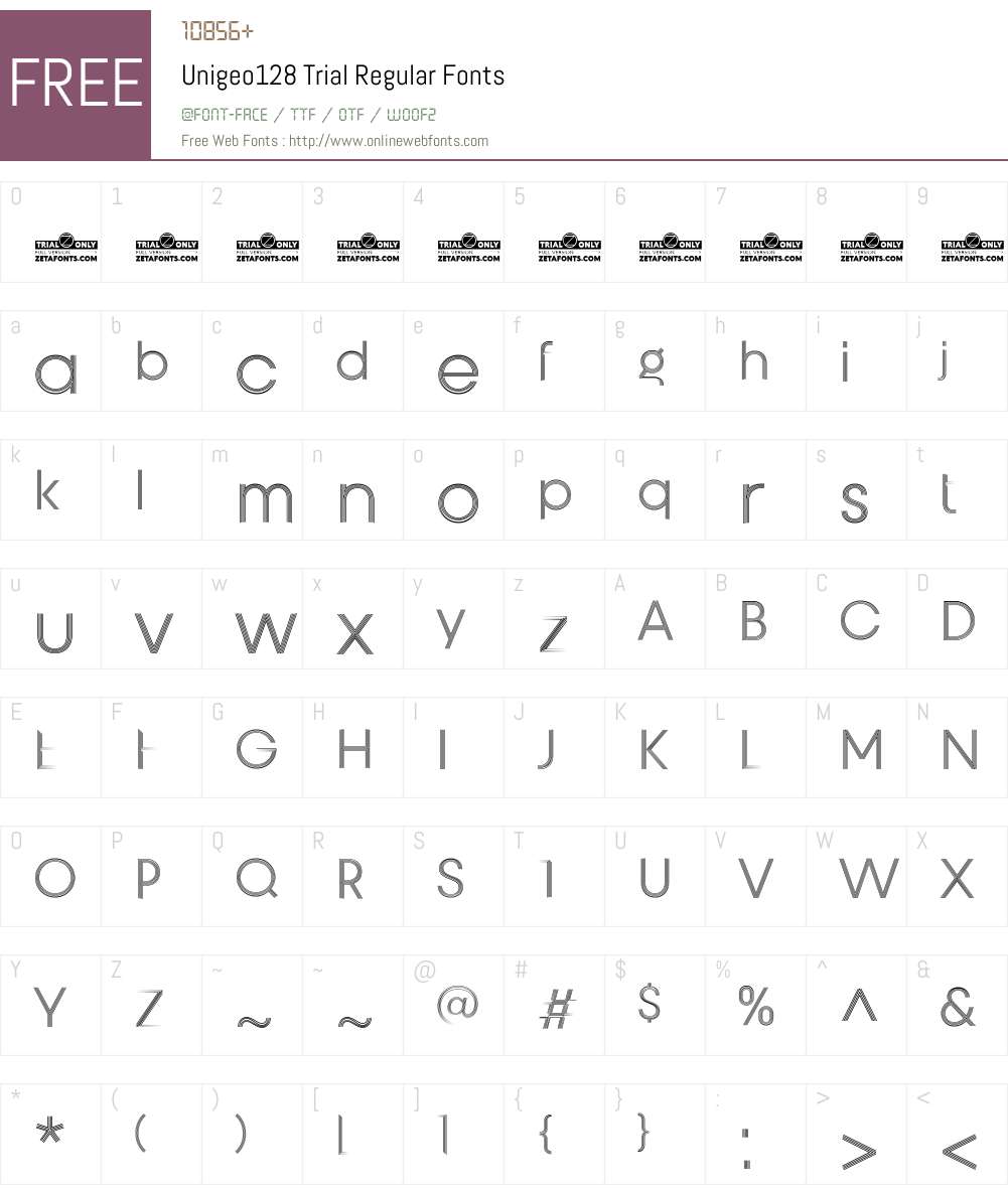 Unigeo128 Trial 1.000 Fonts Free Download - OnlineWebFonts.COM