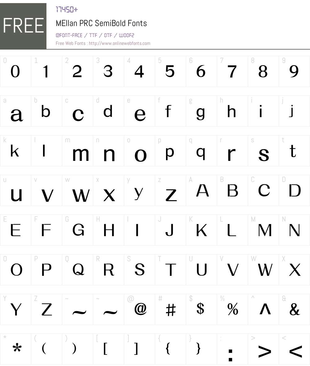 M Ellan PRC Font Screenshots
