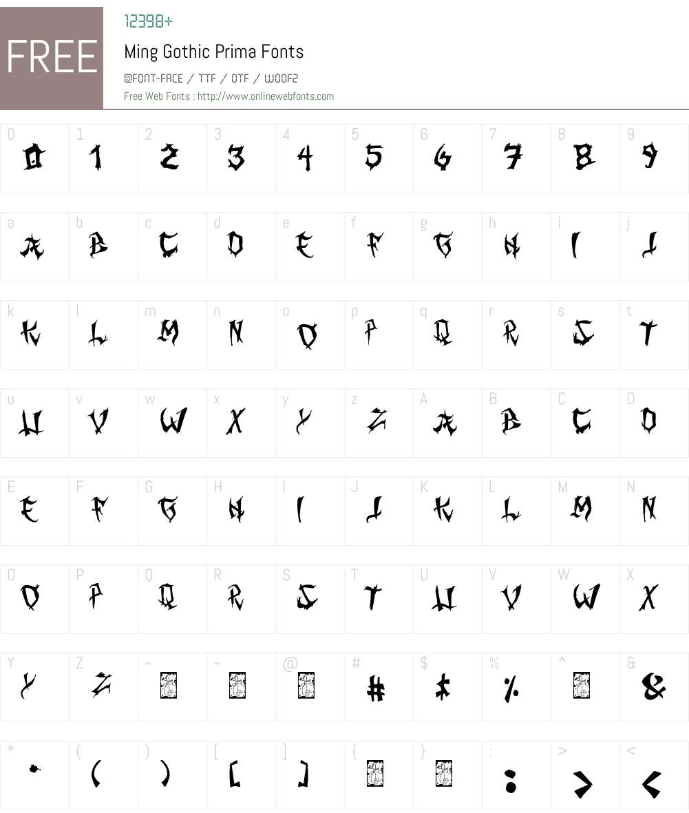 Ming Gothic JJCR Font Screenshots