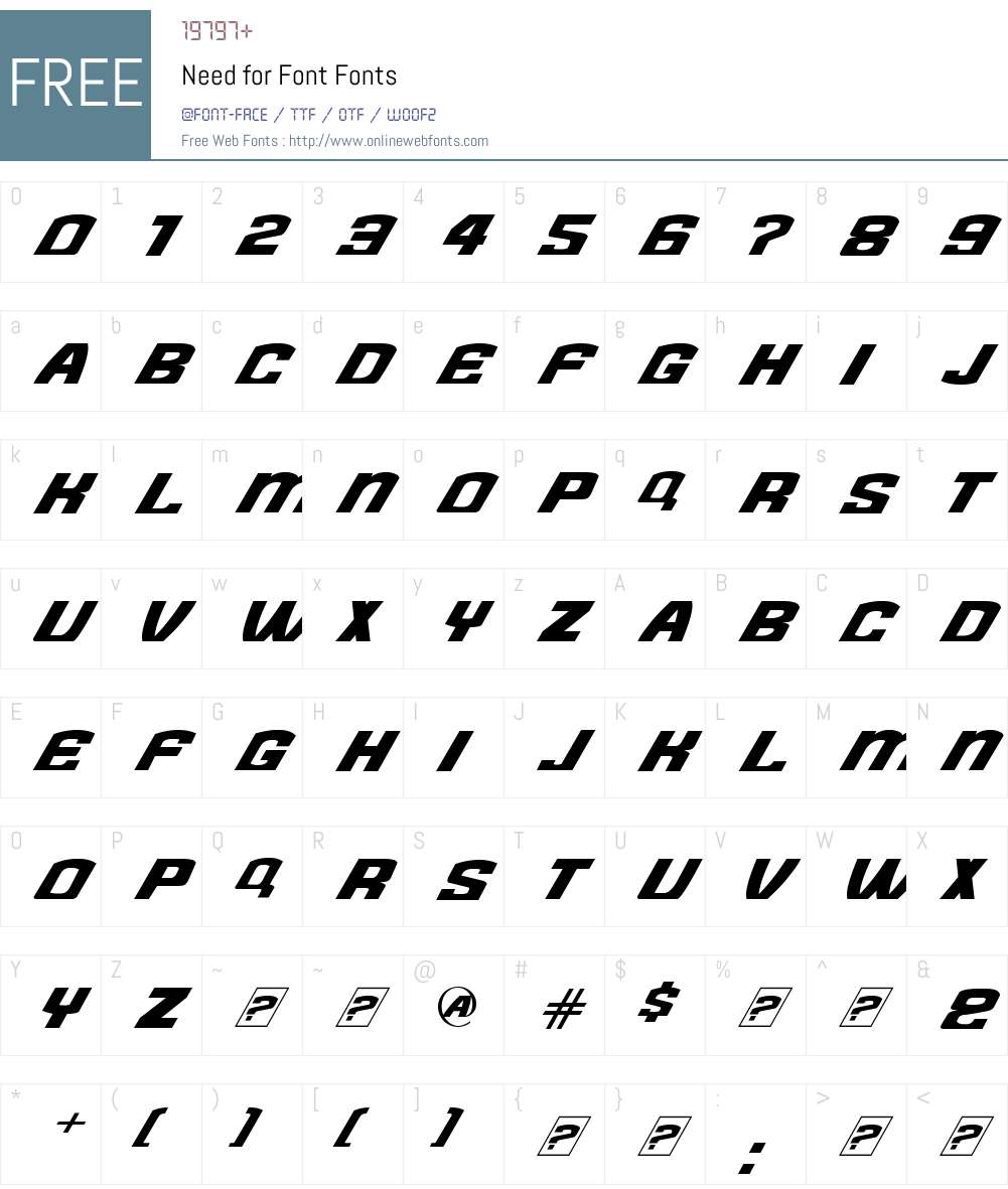 Need for Font Font Screenshots