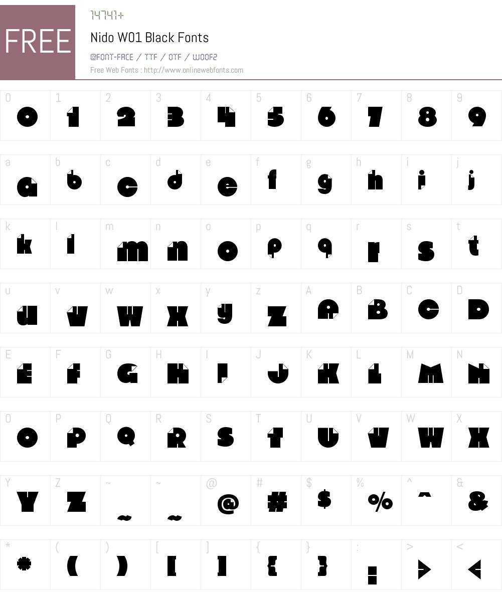 NidoW01-Black Font Screenshots
