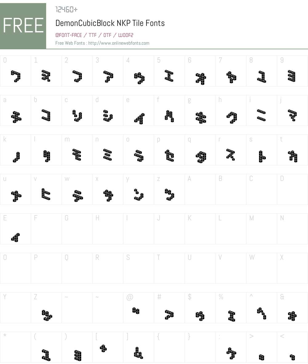 DemonCubicBlock NKP Tile Font Screenshots