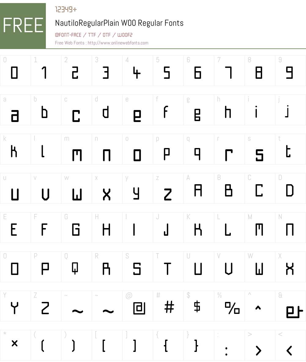 NautiloRegularPlain Font Screenshots