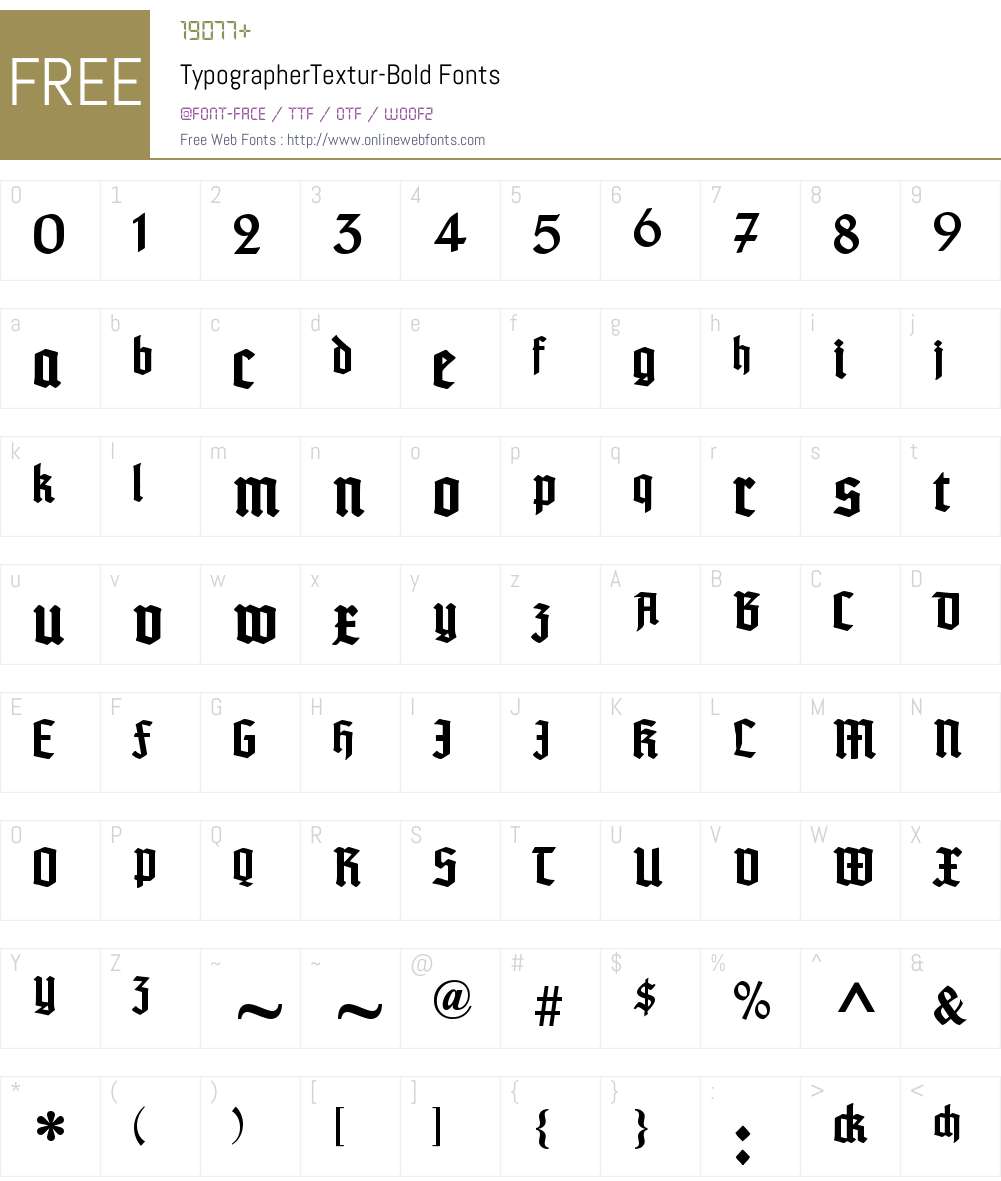 TypographerTextur Font Screenshots