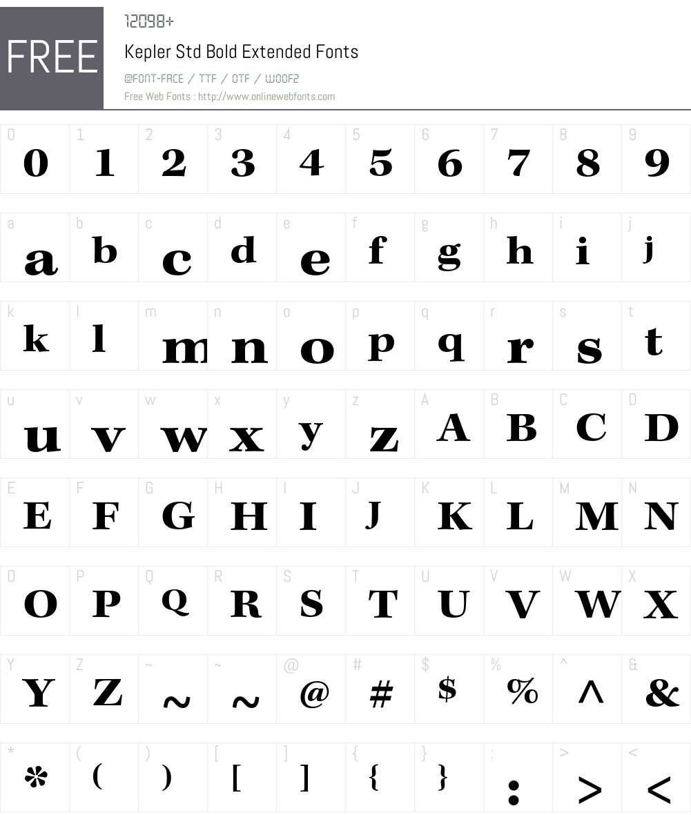Kepler Std Font Screenshots