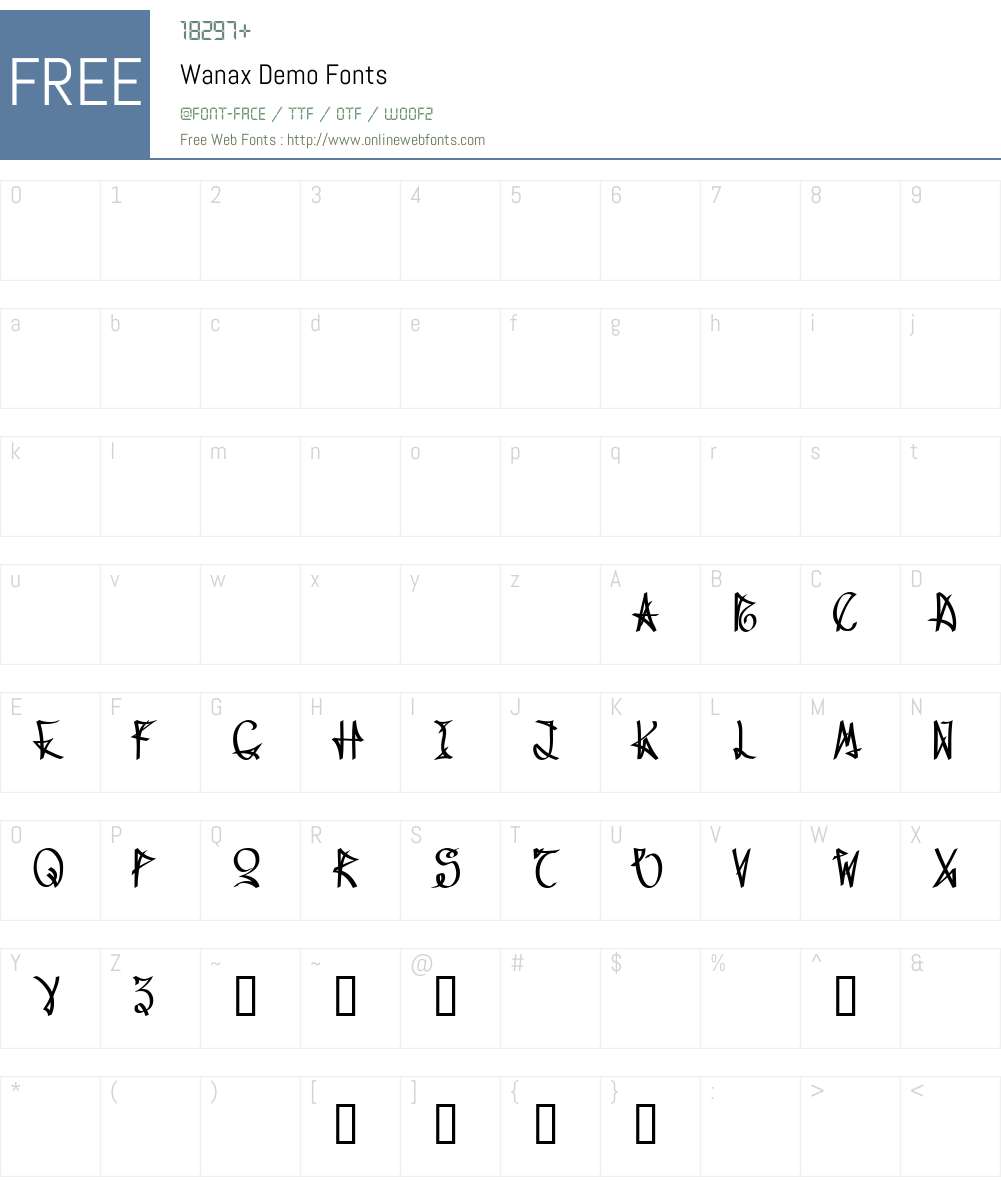 Wanax Demo Font Screenshots