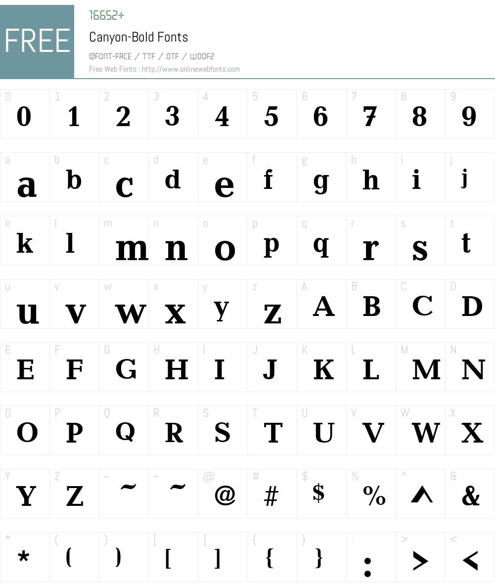 Canyon Font Screenshots