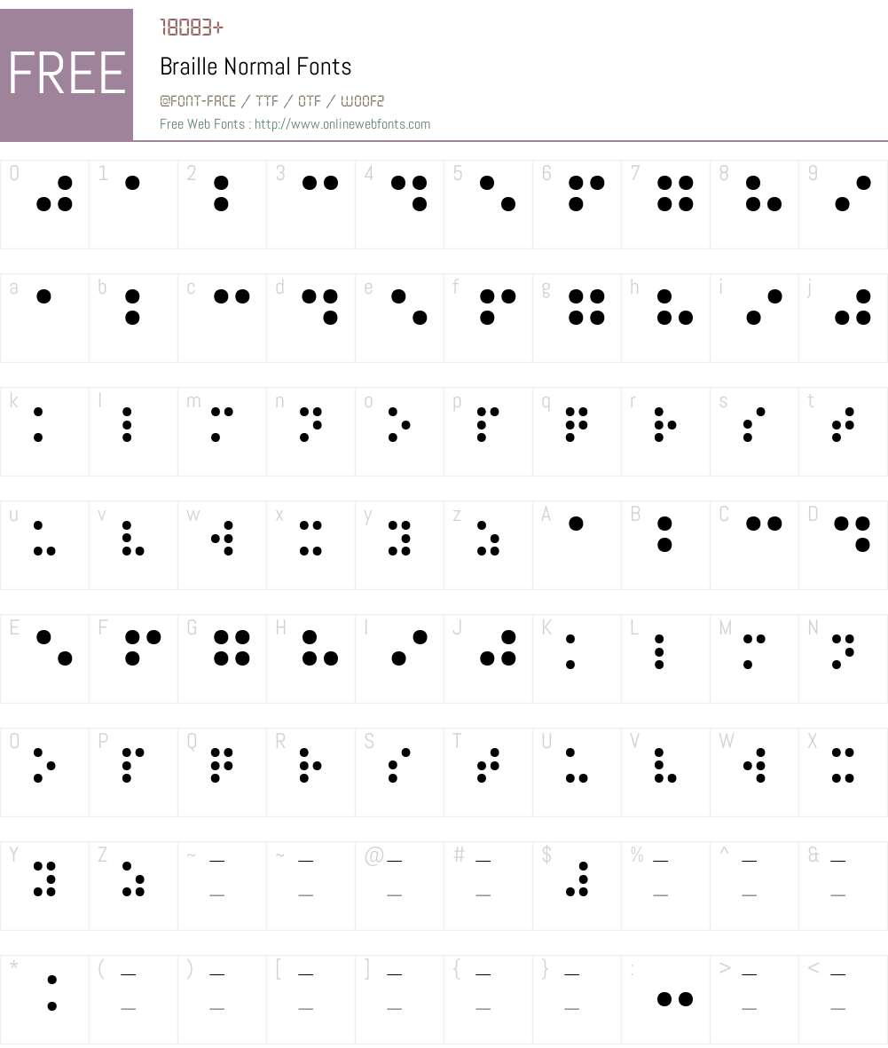 Braille Normal Font Screenshots