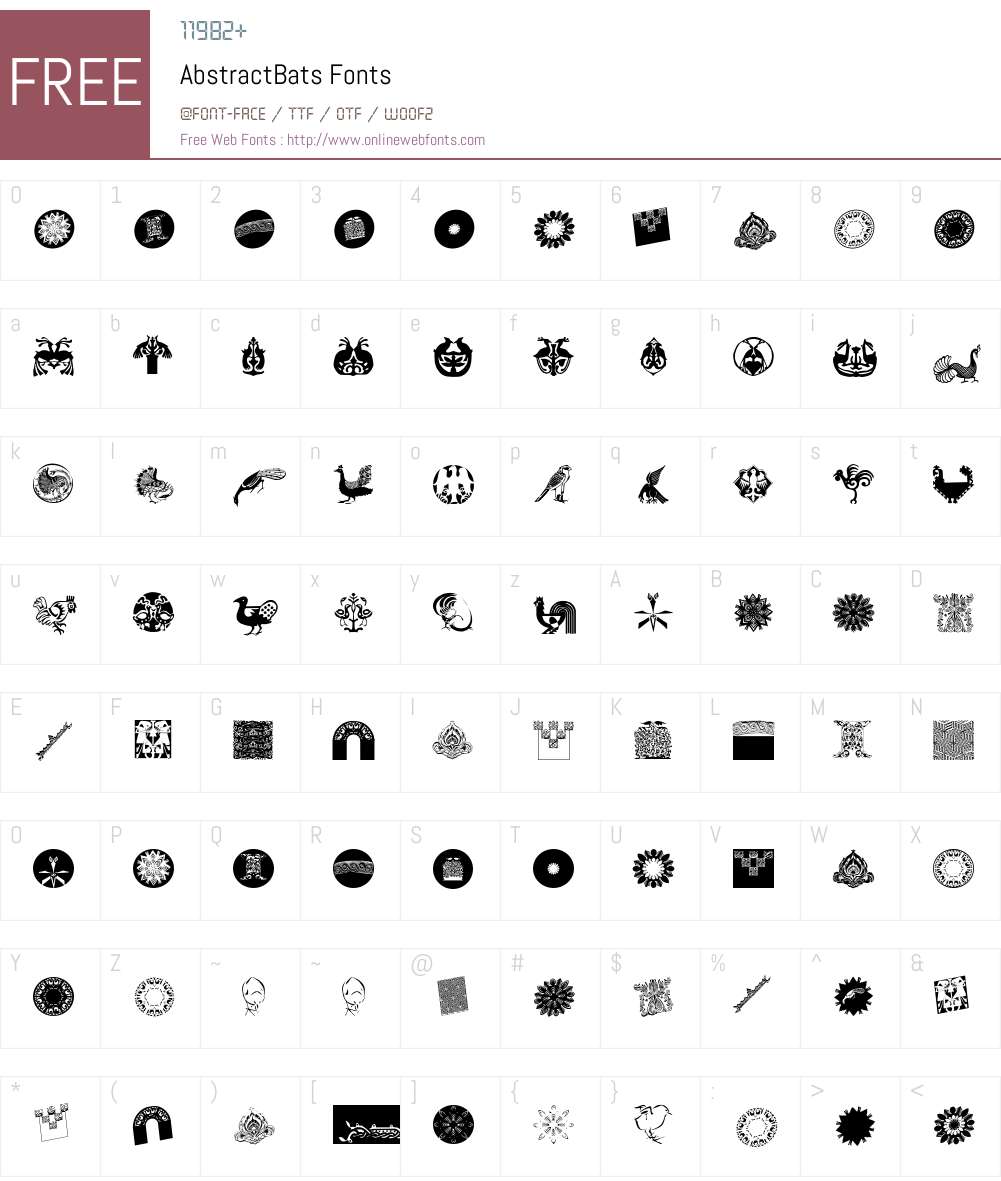 AbstractBats Font Screenshots