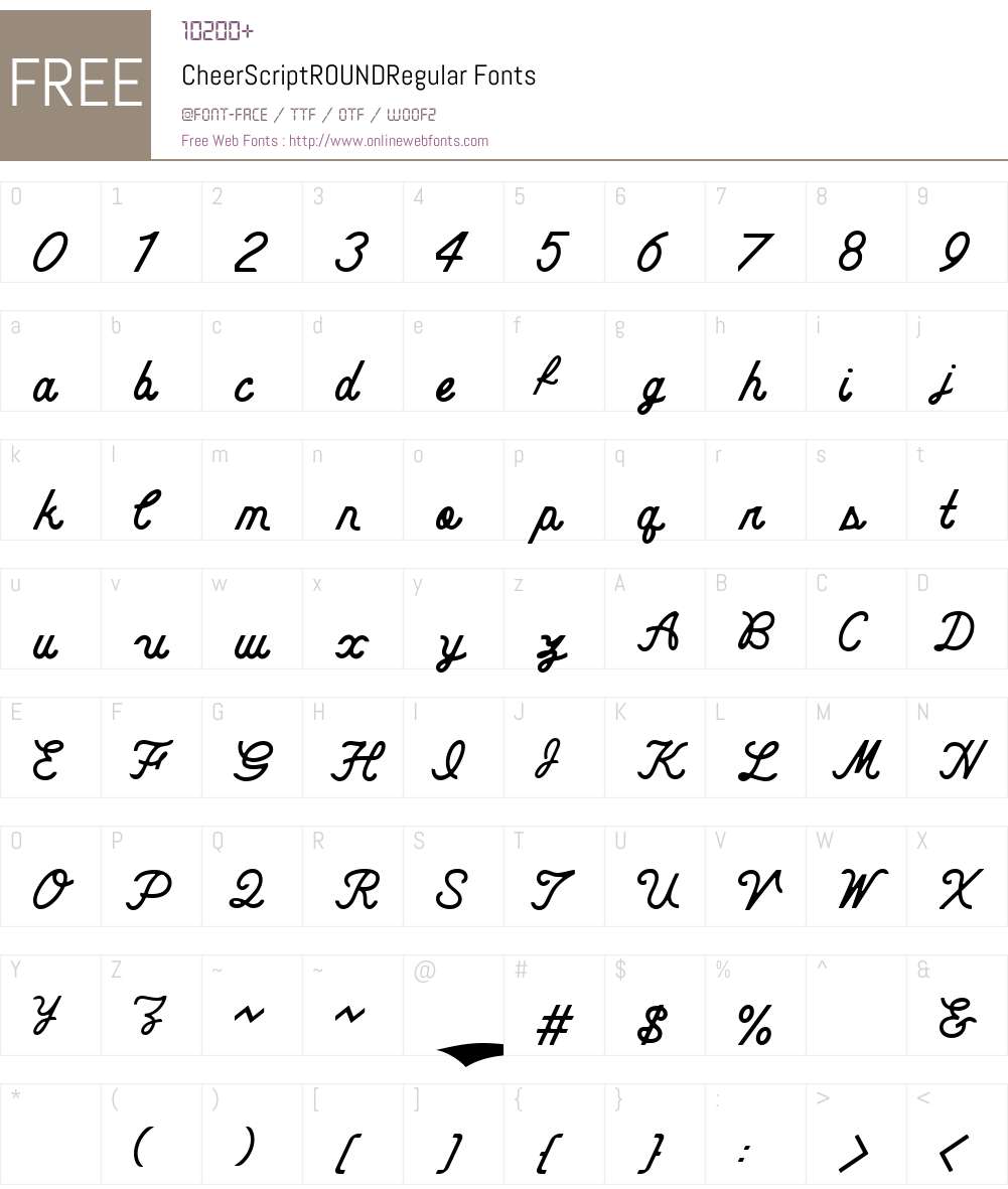 CheerScriptROUNDRegular Font Screenshots