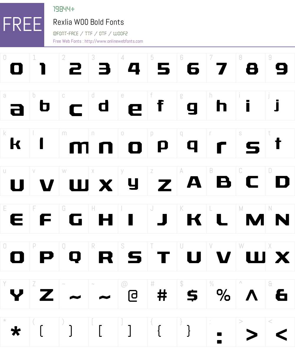 RexliaW00-Bold Font Screenshots