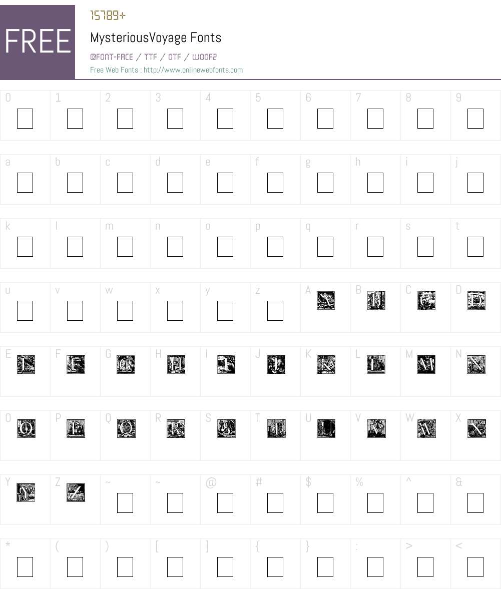 MysteriousVoyage Font Screenshots