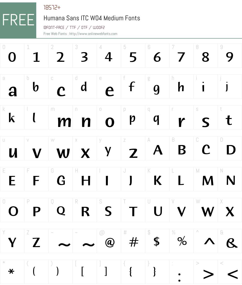 ITC Humana Sans Font Screenshots