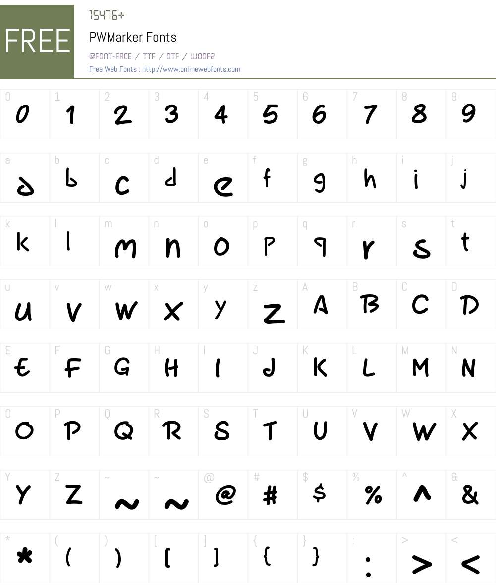 PWMarker Font Screenshots