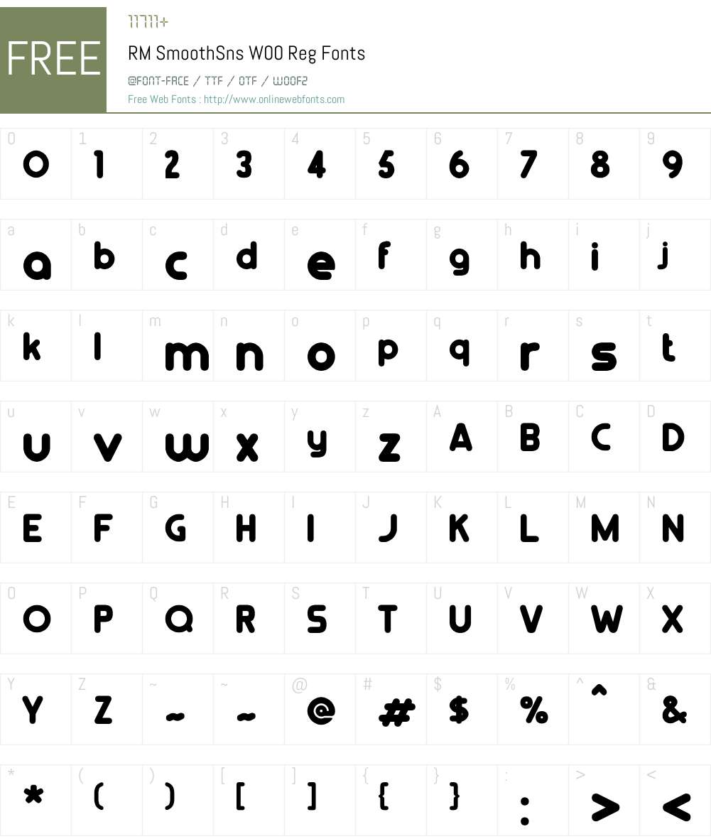 RMSmoothSnsW00-Reg Font Screenshots