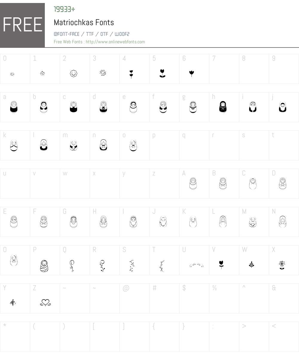 Matriochkas Font Screenshots