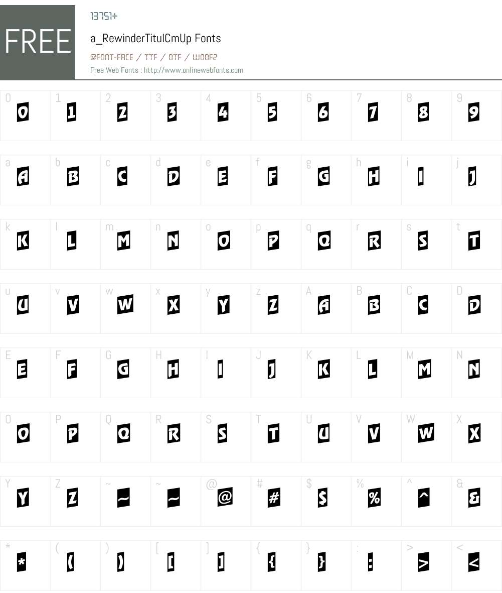 a_RewinderTitulCmUp Font Screenshots