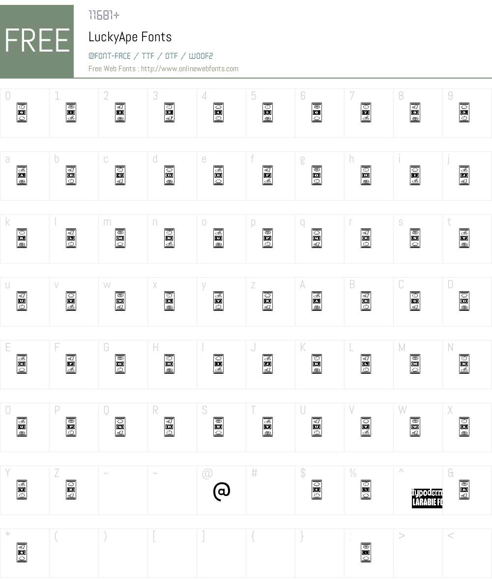 LuckyApe Font Screenshots