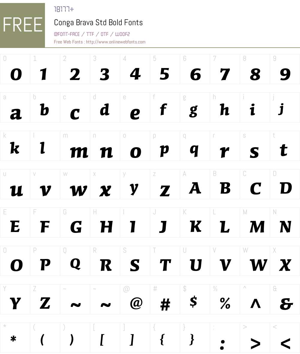 Conga Brava Std Font Screenshots