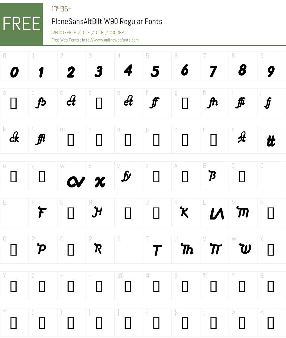 PlaneSansAltBlIt Font Screenshots