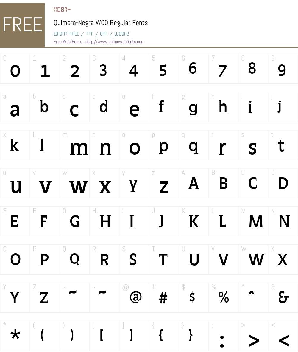 Quimera-NegraW00-Regular Font Screenshots
