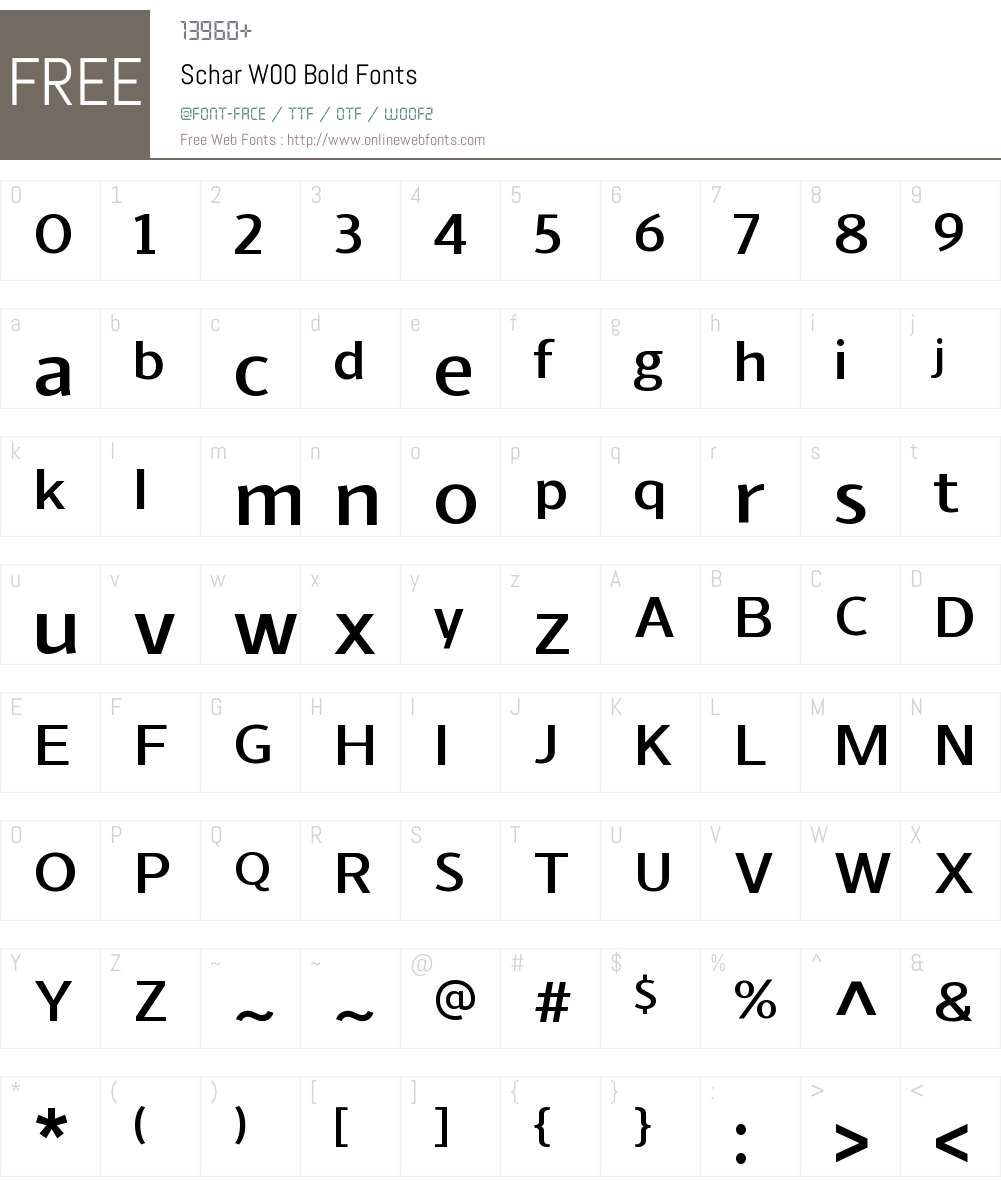 ScharW00-Bold Font Screenshots
